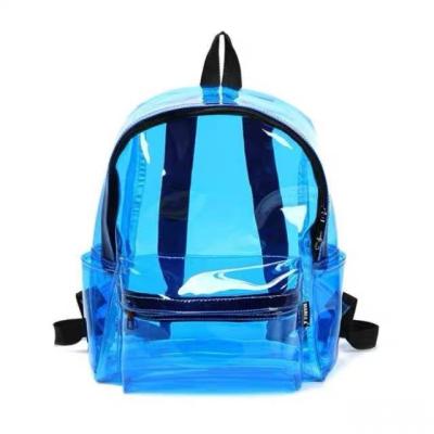 China 2021 summer new waterproof Korean wholesale fashion backpack plastic transparent school bag jelly bag beach bag for sale