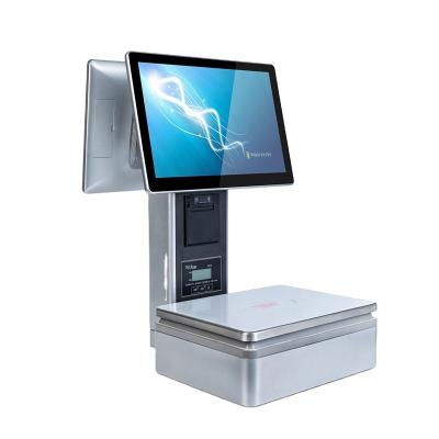 China Fruit butcher. supermarket. touch screen all in one pos software software with offline for retail system all in one pos scale for sale