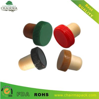 China Plastic cap synthetic cork wine bottle stopper for sale