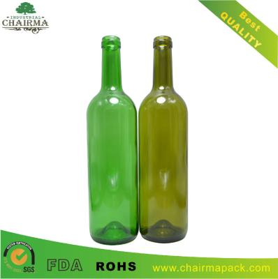 China 750ml Emerald Green & Anti-green Glass Bottle for Red Wine for sale