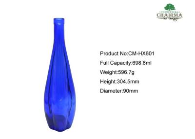 China 750ML blue round bottle for Gin for sale