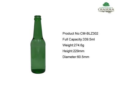 China 330ml Emerald green Glass beer bottle for sale