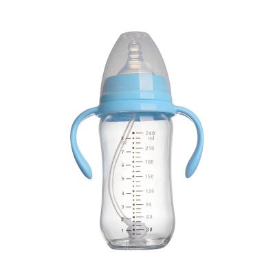 China BPA Free Production Low Price Fashion Bottle Glass Baby 240ml 8OZ Professional Feeding Bottle for sale