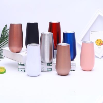 China 2022 Hot Selling Simple Design Viable Egg Water Mug Stainless Steel Shape Insulated Vacuum Wine Tumbler 6oz for sale