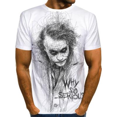 China new Anti-wrinkle clown Summer 3D T-shirts short sleeved T-shirt men round neck T-shirts women and men 3D Harajuku T-shirt for sale