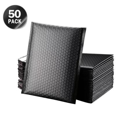 China Gift & 50Pcs Craft Envelope Black Self Seal Foil Mailer For Gift Packaging Wedding Bag Sender Poly Lined Mailing Envelopes for sale