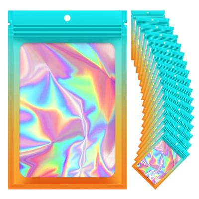 China Moisture Proof Resealable Mylar Bags Small Holographic Packaging Bags Smell Proof Mylar Bags For Food Storagejewelryeyelash For Small Business for sale