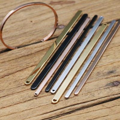 China Durable Charms Blank 304 Stainless Steel Cuff Bangle Plain Rod Bracelet DIY Laser Engraving Bracelet Jewelry Making Accessories for sale