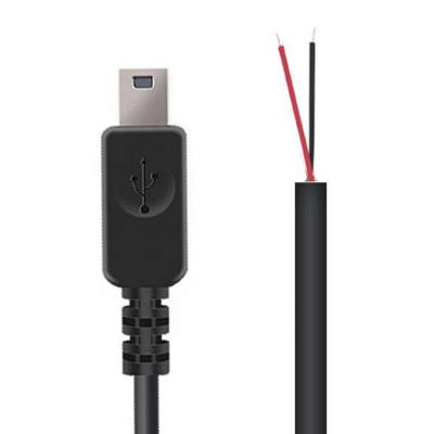 China MP3/MP4 Mini Player 5pin USB Male To Open Bare USB Cable 2 Wires 1m Length for sale