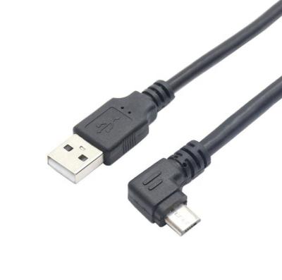 China Custom OEM COMPUTER USB 2.0 A Male To Left Angle 5 Pin Micro USB Male Cable 1.5m for sale