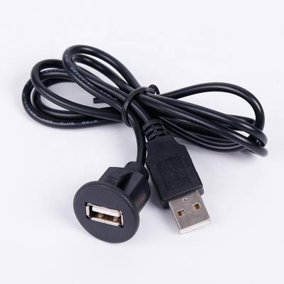 China MP3/MP4 Male Player Cable 1m USB To Flush Waterproof USB AUX. panel mount 3FT extension usb kabel female for car for sale