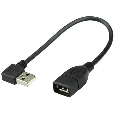 China COMPUTER L Shape 90 Degree Angle Right Left USB 2.0 Male To Female Extension Adapter Cable for sale