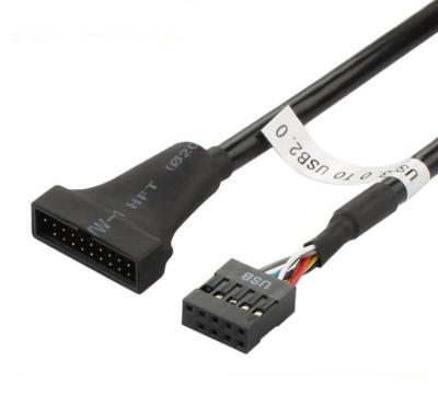 China 20 Pin COMPUTER USB 3.0 Male to Female USB 2.0 9 Pin Motherboard Male /Female Housing Adapter Cable for sale