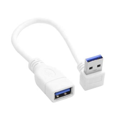 China Mobile Phone White Color 5Gbps 90 Degree USB 3.0 A Type Male To Female Extension Cable for sale