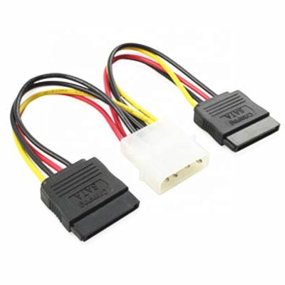 China Computer 4 Pin IDE Molex 2 Serial ATA SATA Y to Dual Splitter Hard Drive Adapter Cable Connector for sale