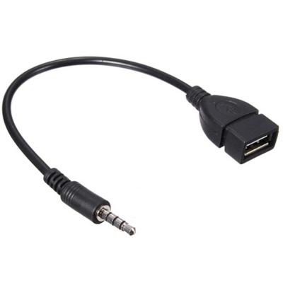 China Car NEW Jack AUX. 3.5mm Audio To USB 2.0 Type A Female OTG Converter Adapter Cable for sale