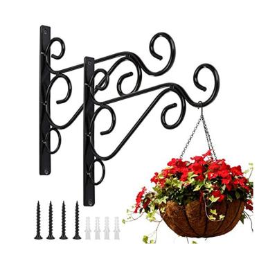 China Minimalist Pack of 2 Wall Hooks Hanging Plant Bracket, Outdoor Iron Wall Hanging Brackets Hooks for Bird Feeder Lanterns Wind Chimes for sale