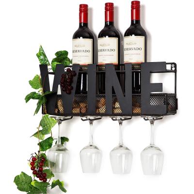 China Convenient Wine Rack,Wall Mounted Wine Rack,Wall Mounted Wine Bottle Rack Glass Holderhot sale products for sale