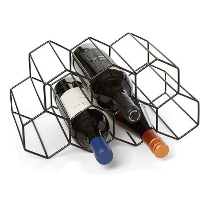 China Sustainable Metal Countertop Free-Rack Wine Storage Rack Suitable For Hotel Home Restaurants Free Standing Wine Rack for sale