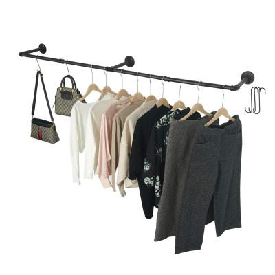 China Industrial Pipe Clothing Rack Retail Store Fixture Hanging Clothes Shop Design Metal Clothing Custom Dress Display Rack Rack062603 for sale