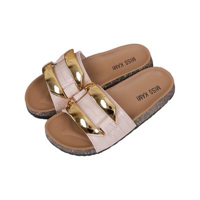 China Deodorization Cork Slides Flip Flops Slides Flat Sandals Women Slippers Ladies Sandals Indoor Outdoor Flat Ladies Sandals for sale