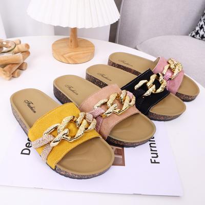 China Luxury deodorization slippers for women popular women casual cork soled slippers women flat shoes for sale