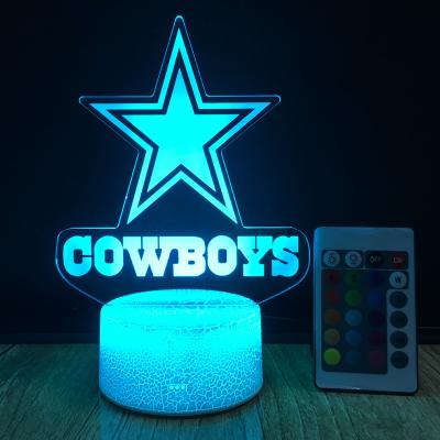 China 3D Decoration Night Light American Football Club Lamp USB Led Lighting Table Decor Bedside Night Light for sale