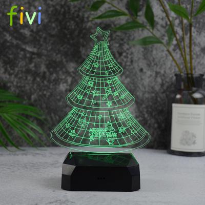 China 3D Decoration LED Light Christmas Tree Lamp Kids Night Lights Holiday Atmosphere Rechargeable Table Lamp for Xmas Holiday Lighting for sale