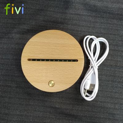 China Wholesale decoration wood led night light base 3d panel lamp base 3d acrylic wood night light base for sale