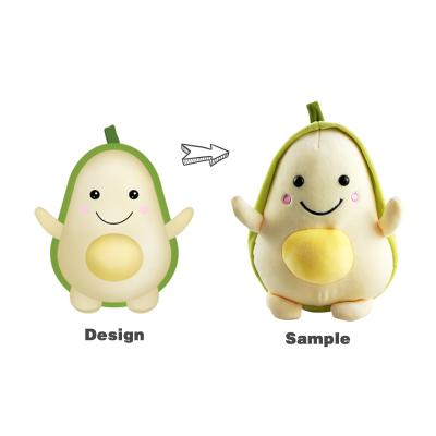 China Factory Custom Stuffed Kawaii Avocado Plush Doll Avocado Stuffed Toy Doll Animal Doll Avocado Plush Toy Super Kawaii Stuffed Fruit for sale