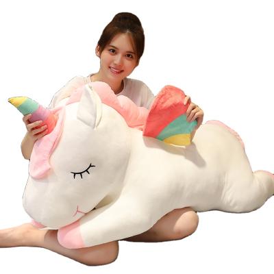 China 2021 Plush Stuffed Animals Wholesale Soft Stuffed Plush Toy Soft Good Price Valentines Gift Lying Unicorn Pillow for sale