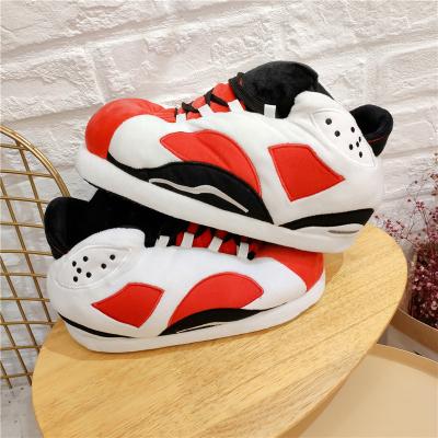 China 2021 Fashion Trend Multiple Designs Drop Shipping Warm Winter Plush Sneaker Slippers Style Indoor House Slippers for sale