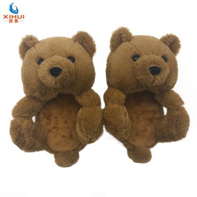 China 2021 Latest Breathable Kids Teddy Bear Slippers Slippers for Women Girls Winter Fur Warm Home Slippers for sale