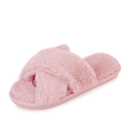 China CUSHIONING OEM brand slipper fashion fur custom house slips open toe slippers for women and girl for sale