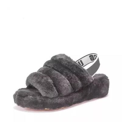 China CUSHIONING red color solid wool slippers OEM factory wholesale price best for women down slips yeah for lady, designer slips famous brand for sale