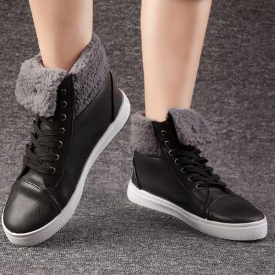 China Wholesale Custom Brand Anti-slippery Winter High Top Casual Sneakers PU Leather Shoes for sale