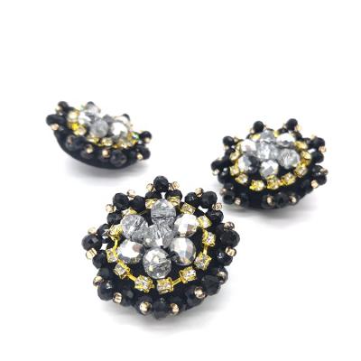 China Promotion Viable Hand Beaded Rhinestone Plastic Button High Quality Leg Button For Coat Sweater for sale