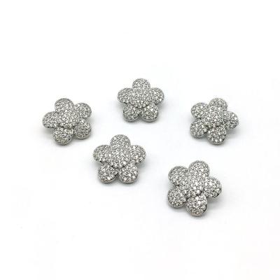 China Custom Made Nickel Free Rhinestone Flower Shape Rhinestone Button Bulk Crystal Shank Rhinestone Button For Shirt for sale