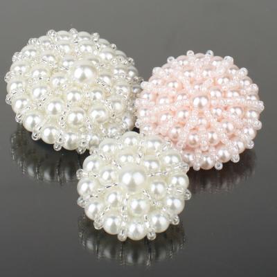 China Large Viable Handmade Sewing Buttons Bead Crystal Beads Hand Beaded Woven Button For Sewing for sale