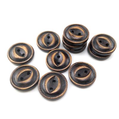 China Viable Wholesale Natural Wooden Eye 2 Hole Fish Sewing Button for sale