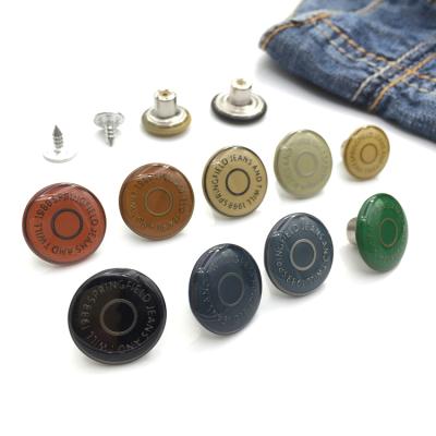 China Dry Cleaning Enamel Denim Fancy Custom Brass Nylon Insert Colorful Jeans Button for sale