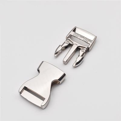 China Washable.eco-friendly.durable 32mm Briefcase Slider Metal Release Buckle Accessories Belt Luggage Alloy Side Buckle For Handbags for sale