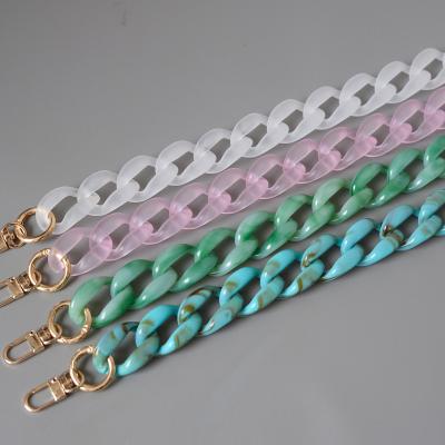 China Fancy Turquoise Acrylic Chain Bag Decoration Candy Color Summer Bag Chain Link Handles For Handbag for sale