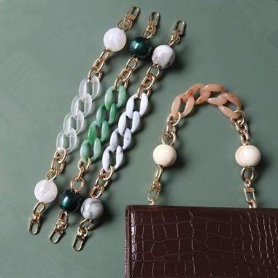 China Popular Retro Purse Clutch Purse Acrylic Chain Strap Metal With Pearl Purse Chain Link For Bags for sale