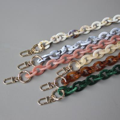 China Washable. Detachable. Durable Ladies Round Color Acrylic Resin Bag Chain Purse Straps Hit Retro Color Thick Handmade Detachable Acrylic Chain For Bag for sale