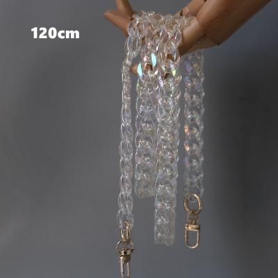 China Washable. Detachable. Durable Cool Detachable Clear Metal Clasps Illusion SS21 Bag Transparent Acrylic Resin Chain Decoration For Handbag for sale