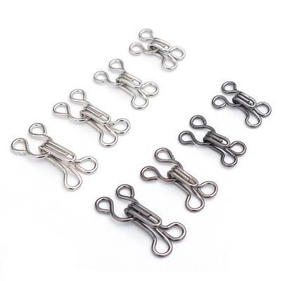 China Factory Wholesale Metal Bra Hooks and Eyes Buckle Underwear Invisible Sewing Hook and Eyes Nickel Free Cut Button Hook for sale