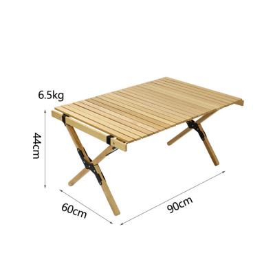 China APT005 Modern Folding High Quality Outdoor Portable Camping Garden Picnic Egg Roll Rectangular Wooden Table for sale