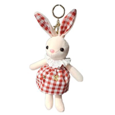 China Plush Toy Key Chain Cartoon Rabbit Plush Toy With Dress Girl Gift Doll Backpack Plush Key Chain Pendant for sale