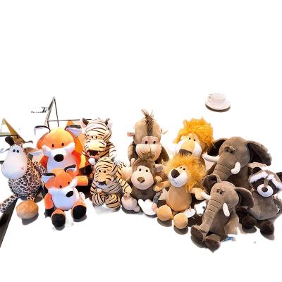 China Hot Wholesale Toy Jungle Animals Monkey Elephant Lion Tiger Stuffed Toy Children Gift Plush Toy Sale for sale